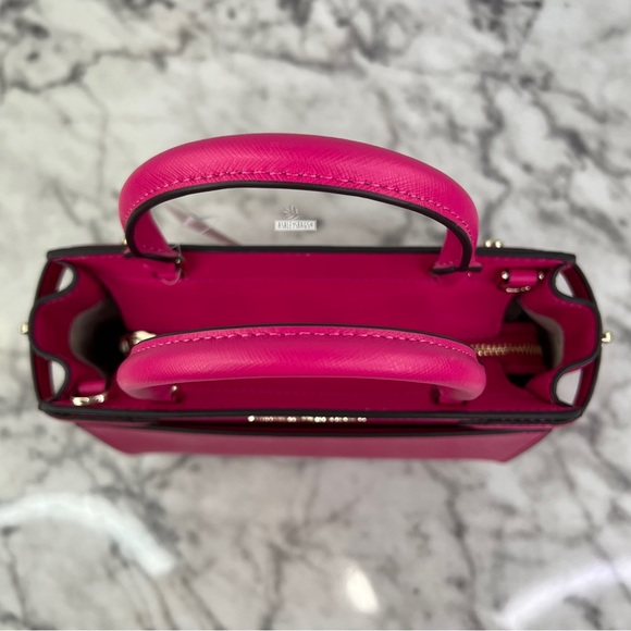 Kate Spade Staci Small Satchel Crossbody In Deep Hibis Pink - Picture 4 of 9